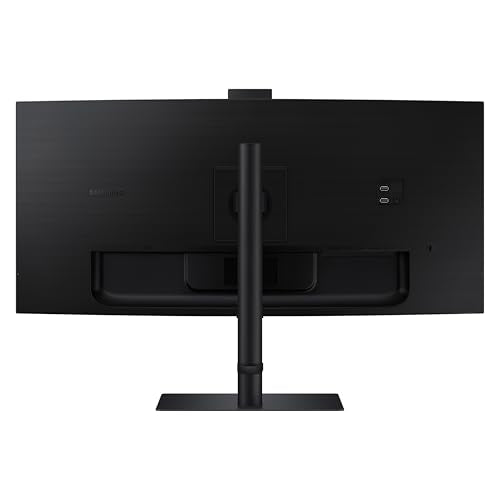 SAMSUNG 34-Inch ViewFinity S65VC Series Ultra-WQHD Curved Computer Monitor, 100Hz, AMD FreeSync, HDR10, USB-C, Built-in Speaker, Camera, KVM Switch, Eye Care, Eco-Packaging, LS34C650VANXGO, Black