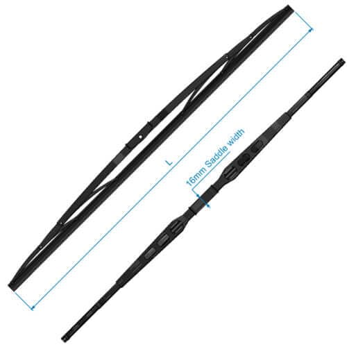 Roca W Series Wiper Blade, Black Stainless Steel, 35" (RC520835)