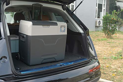 Alpicool CX50 Portable Refrigerator 50 Quart(47.3 Liter) with Trolley Vehicle, Car, Truck, RV, Boat, Mini Fridge Freezer for Driving, Travel, Fishing, Outdoor-12/24V DC