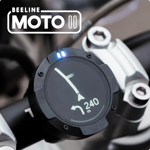 Beeline Moto II - Next Gen Motorcycle GPS Tracker | Compact Design, Waterproof Build, Simple Display & 14-Hour Battery |Glove Friendly Motorcycle Sat Nav Perfect for Adventure & Daily Commutes (Metal)
