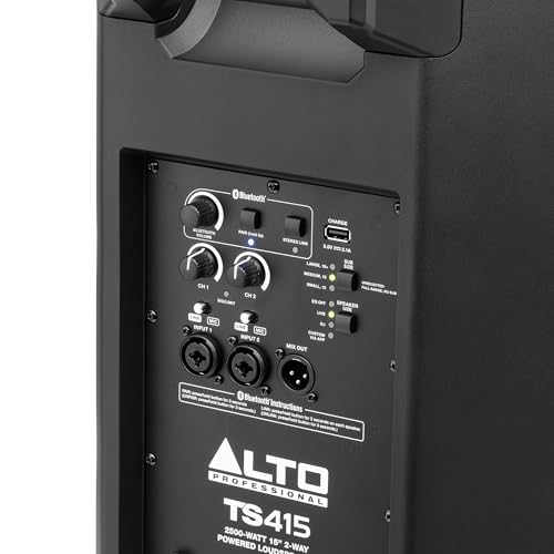 ALTO TS415 2500W 15" Powered PA Speaker with 3 Channel Mixer, Bluetooth Streaming, Wireless Loudspeaker Linking, DSP and ALTO App
