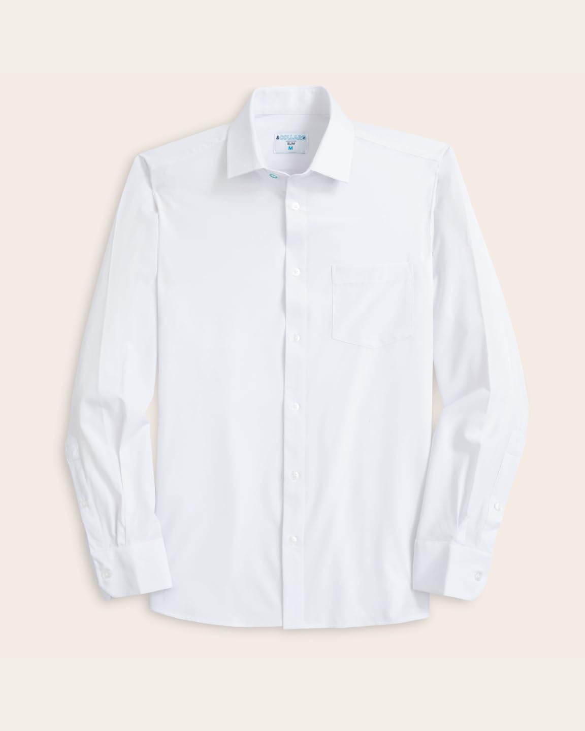 &COLLAR Slim Fit Long Sleeve Performance Men's Dress Shirt White M