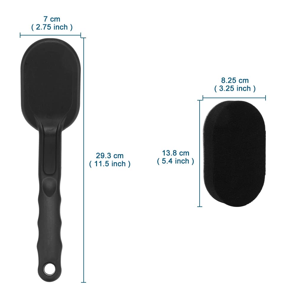 JSCARLIFE Tire Shine Applicator Brush, Detailing Tire Dressing Applicator Sponge Brush for Tire Shine, Multipurpose Curved Tire Detail Sponge with Handle