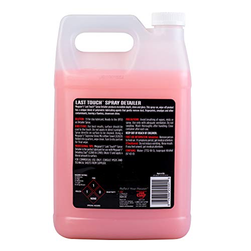 Meguiar's D15501 Last Touch Spray Detailer, Great for Use as Clay Lubricant, creates a Showroom Shine, Removes Dust, Smudges, Fingerprints and More, Versatile Use and Enhances Protection, 1 Gallon