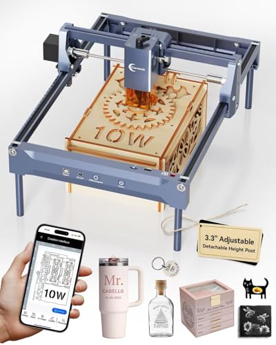 Laser Engraver 10W Laser Engraving Machine for Wood Metal Acrylic Glass Stone, Powerful DIY CNC Portable Laser Cutter 7.9" x 11.8" (Near A4) Offline Engraving Carverall K15 Pro, 10000mW, Class 1