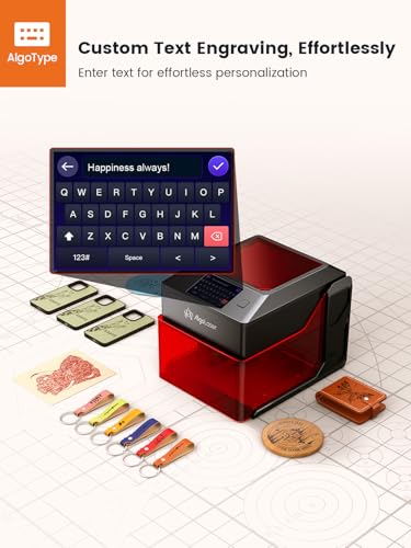 AlgoLaser 10W Portable Laser Engraver Machine: Smart Laser Engraver/Cutter with 3.5" Touchscreen & 2.0 AlgoOS System - Hand Draw/Wireless Transmission/Offline - Laser Engraving for Wood,Metal,Glass