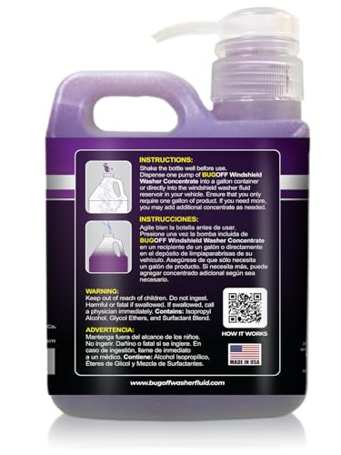 BUGOFF Windshield Washer Fluid Ultra-Concentrated (Professional 200+ Gallons)