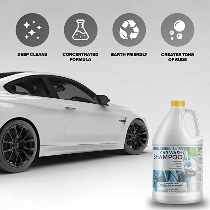 AutoGeneral Car Wash Shampoo - Concentrated Automotive Shampoo for Efficient Deep Clean & Shine of Car Exterior - Pre-Wax Wash For Auto Detailing - Foaming Soap - pH Balanced & Low VOC - 5 Gallon