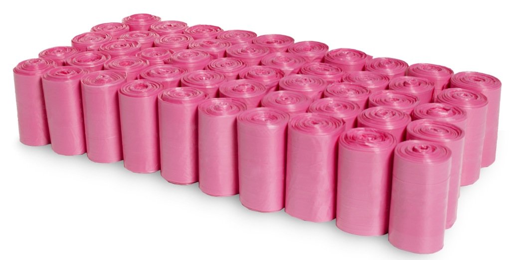 Pink Poop Bags - 1000 Count Dog Waste Bag, Cat Litter, EZ Pick Up Puppy Waste Disposal, 9"x12" Large