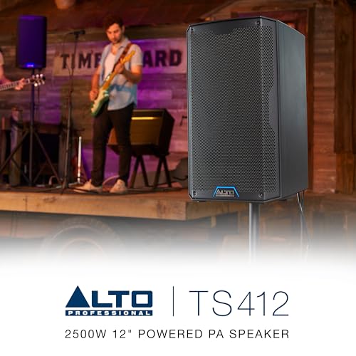 ALTO TS412 2500W 12" Powered PA Speaker with 3 Channel Mixer, Bluetooth Streaming, Wireless Loudspeaker Linking, DSP App