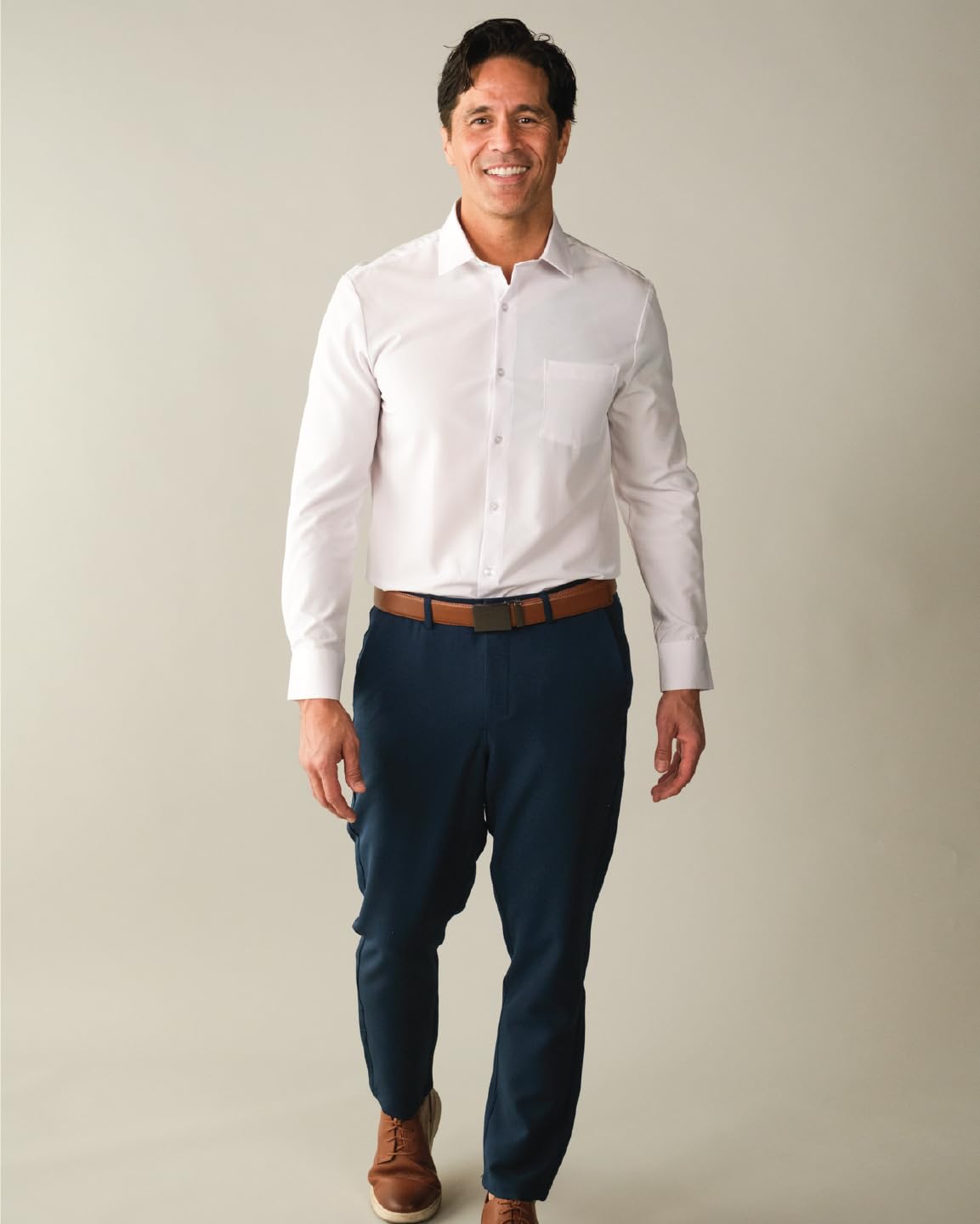 &COLLAR Slim Fit Long Sleeve Performance Men's Dress Shirt White M