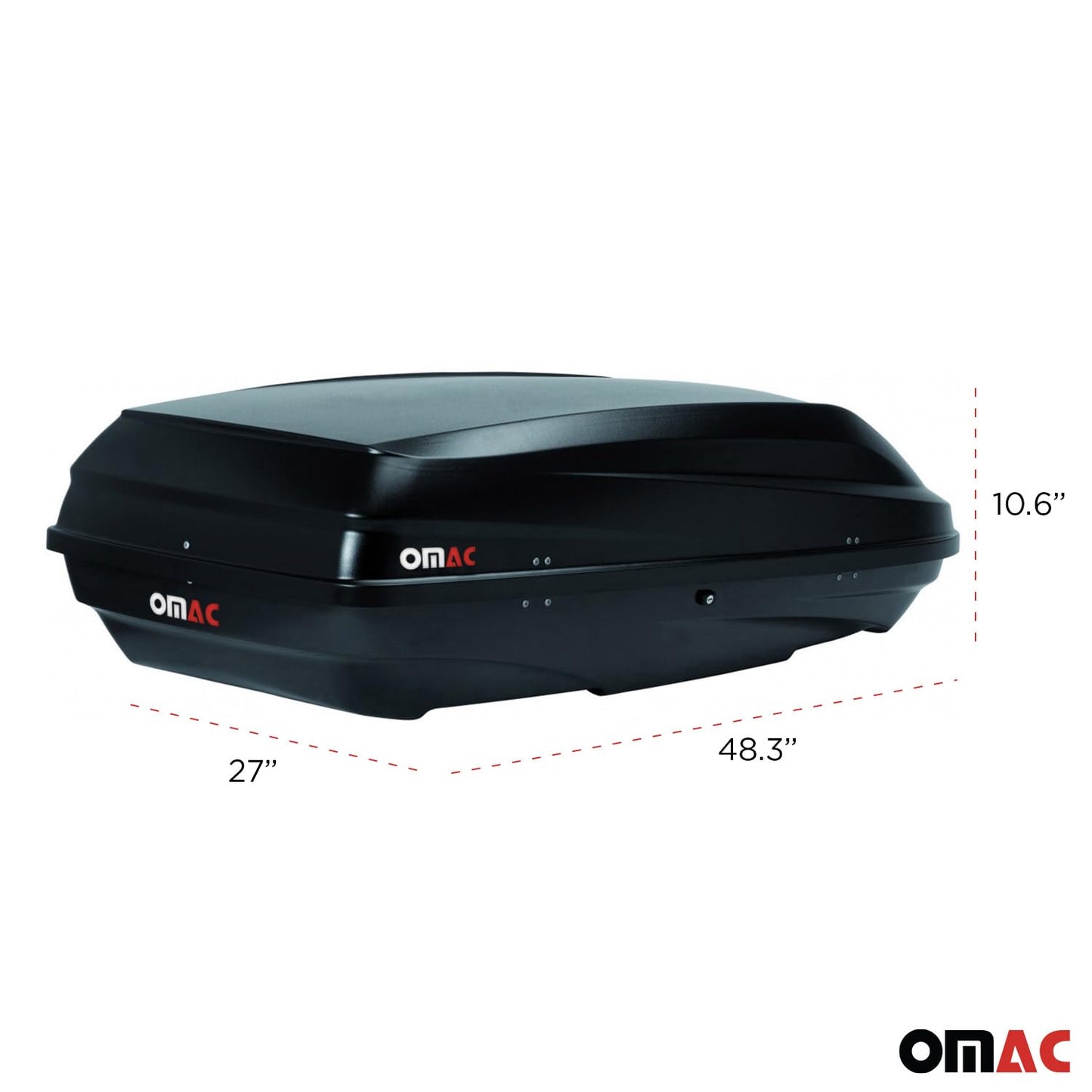 OMAC Rooftop Cargo Carrier Hard Shell, 8 Cubic Feet Cargo Box for Roof Rack, Dual-Side Opening, Waterproof Roof Box, Car Roof Carrier Hard Shell, Matt Black with Security Keys
