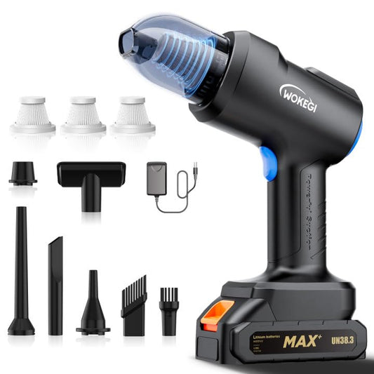 WOKEGI 22000PA High Power Cordless Car Vacuum,4 in 1 Handheld Vacuum Cleaner Wireless,Car Vacuum Cleaner with 180W brushless Motor,Fast Charging Vacuum Cleaning for Car,Home,Office,Pet
