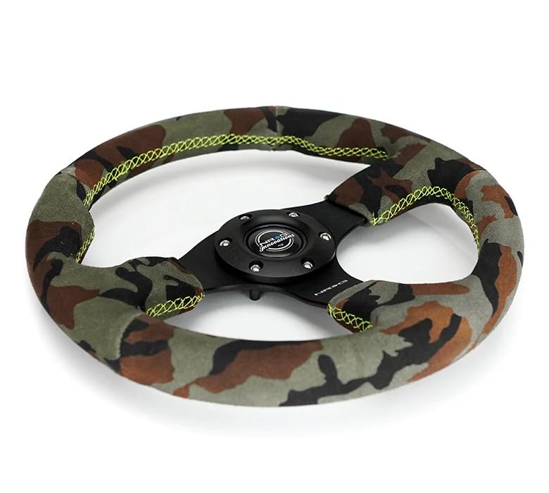 New NRG Innovations Reinforced Series Steering Wheel RST-012S-CAMO + U.S. Performance Lab Air Freshener