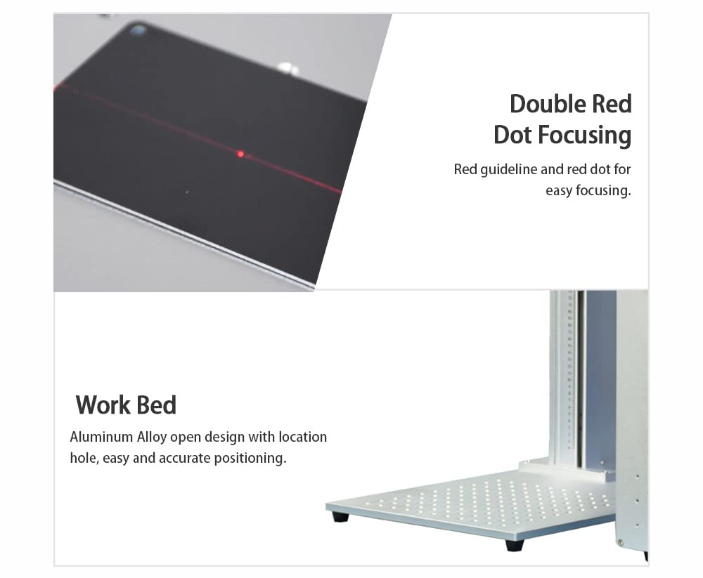 100W(100,000mW) CLASS 4 JPT M7 MOPA Fiber Laser Marking Machine Fiber Laser Engraver Laser Marker 300×300mm with 80mm Rotary Axis and Heightened 800mm Tower Lightburn Compatible