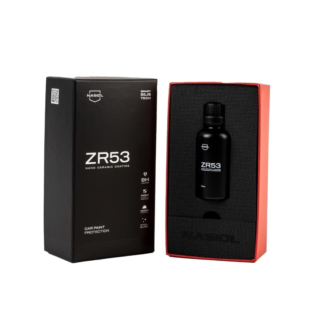 Nasiol ZR53 Nano Ceramic Coating Kit for Cars – 10H Ultimate Paint Protection, Soft Touch Finish, High Gloss, Superior Hydrophobicity, Up to 3 Years Durability