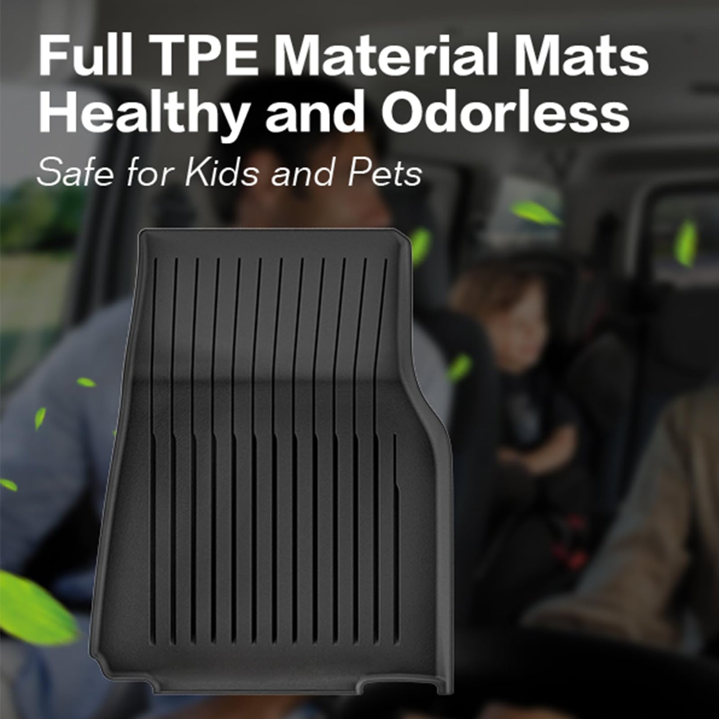 Weize Floor Mats for Tesla Model Y Juniper 2025 2026 5-Seat, All Weather Non-Slip Front Rear Cargo Liner Second Row Seat Back Mats Trunk Mats Interior Accessories, 9 PCS Full Set