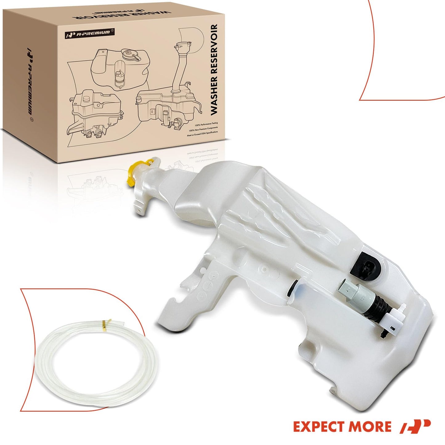 A-Premium Windshield Washer Reservoir Tank Assembly Compatible with Jeep WK2 Series Grand Cherokee 2011-2022 - with Cap & Washer Pump & Fluid Level Sensor
