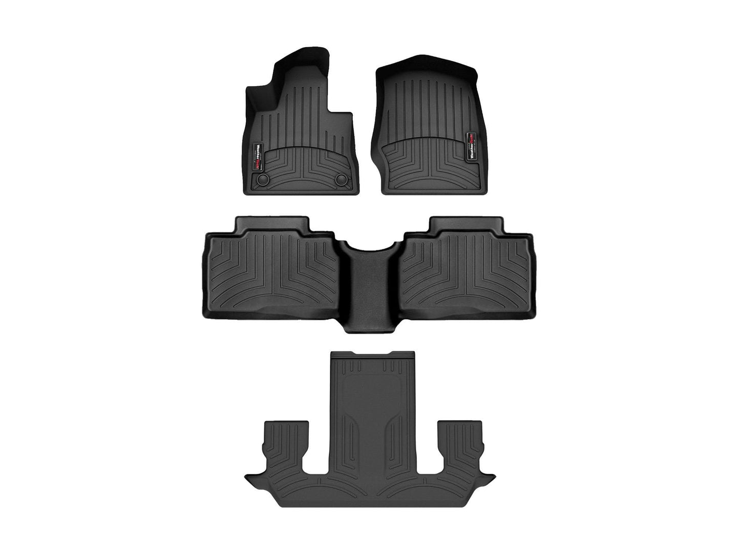 WeatherTech Custom Fit FloorLiners for Ford Explorer, Explorer Hybrid, Explorer ST (6-Passenger) - Full Set (4417161-441575-2-5), Black
