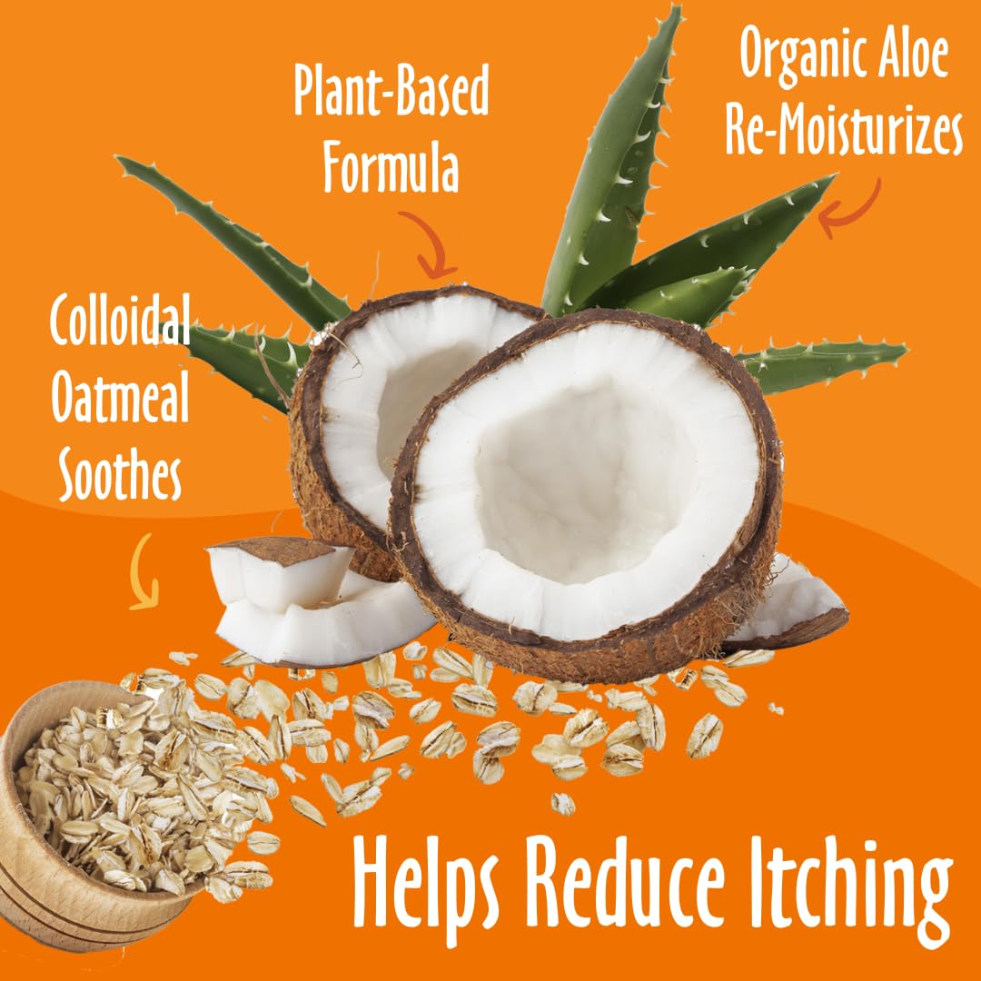 earthbath, Oatmeal & Aloe Dog Shampoo - Oatmeal Shampoo for Dogs, Itchy, Dry Skin Relief, Dog Wash, Made in USA, Cruelty Free, Fragrance Free Pet Shampoos - 16 Oz (1 Pack)