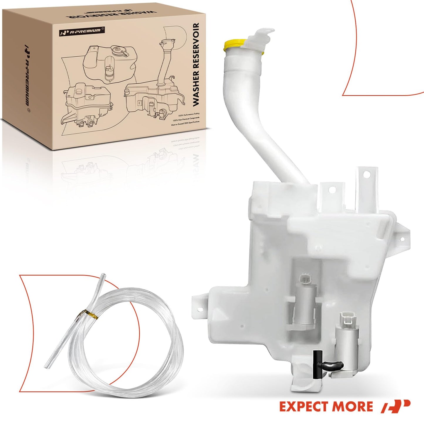 A-Premium Windshield Washer Fluid Reservoir Tank Assembly Compatible with Subaru Impreza 2014-2017, Crosstrek 2016-2017, XV Crosstrek 2014-2015 - with Pump & Cap & Sensor, Replace Part 86631FJ420