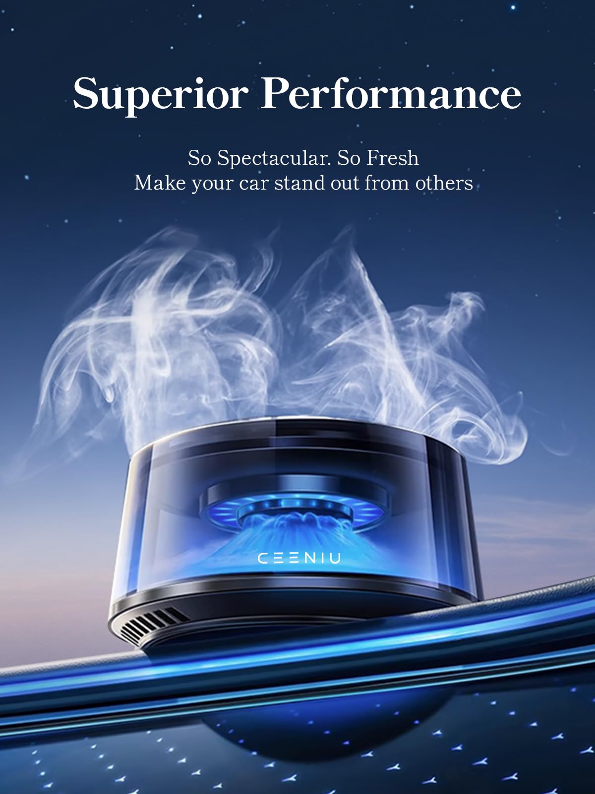 Ceeniu Smart Car Air Fresheners, Premium Scenic Fragrance Car Freshener, Auto On/Off, Adjustable Intensity, Sandalwood Cologne & Cherry Blossom Lasts for 4 months, 2025 New CF8 Automotive Diffuser