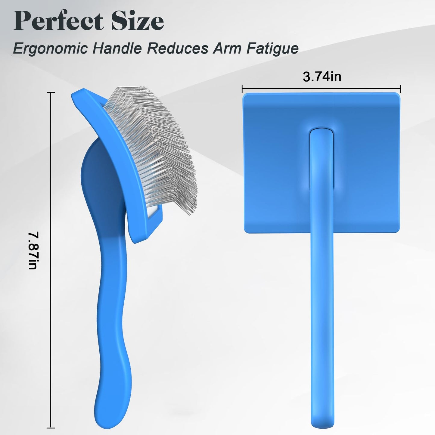 2PCS Slicker Brush for Dogs & Pet Comb,Professional Dog Grooming Brush (Goldendoodles,Poodles,Labradoodles) with Extra Long Pins to Effectively Remove Tangles, Knots and Mats (Blue)