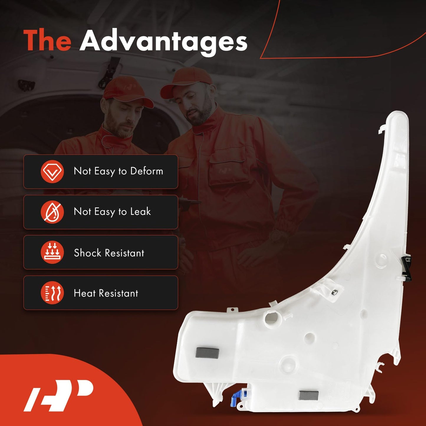 A-Premium Windshield Washer Reservoir Tank Assembly Compatible with BMW 128i, 135i, 135is, 323i, 325i, 325xi, 328i xDrive, 328xi, 330i, 335i xDrive, M3 - with Cap & Washer Pump & Fluid Level Sensor