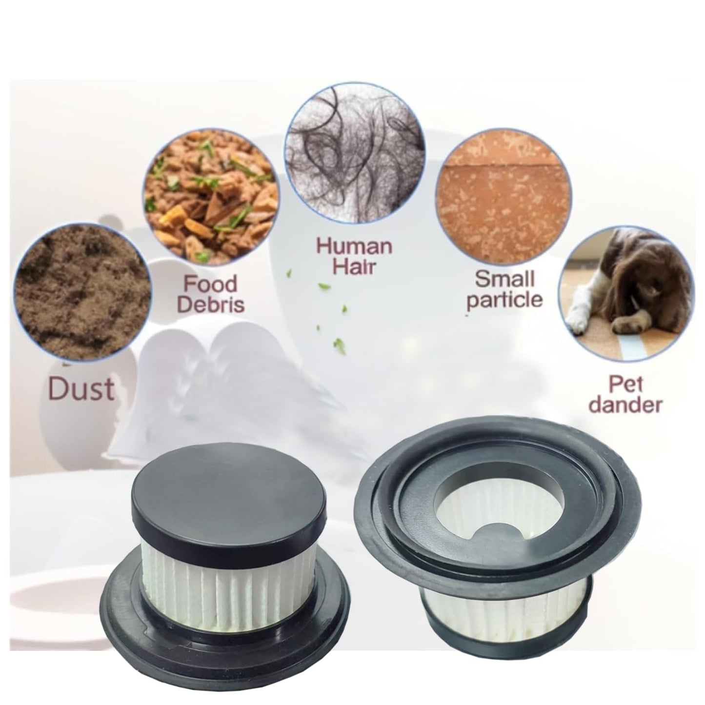 Feenynic 4 Pack Hepa Filters Compatible with MONOZEL Car Vacuum Portable, Model VC028., Filters works with autozen AZ028 and Fedemer Vacuum. Washable Filter Compatible with MONOZEL Handheld Vac