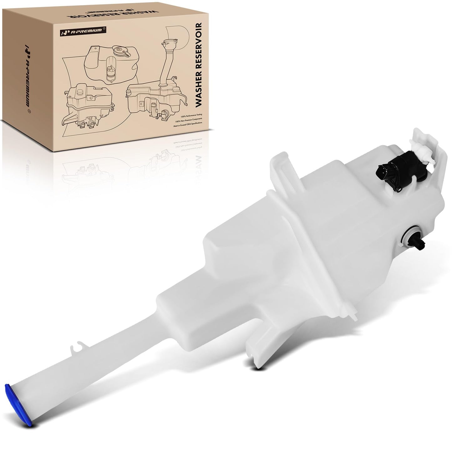 A-Premium Windshield Washer Reservoir Tank Assembly Compatible with Hyundai Santa Fe 2019-2020 - with Cap & Pump & Fluid Level Sensor