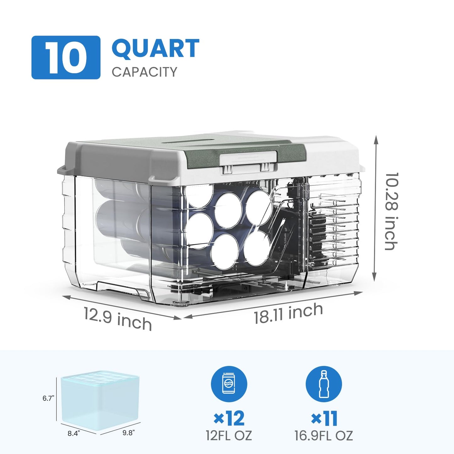 Alpicool 12 Volt Refrigerator 12V Car Fridge 10 Quart Small Car Refrigerator Portable Fridge 12/24V DC 110~240 Volt AC for Truck RV Camper SUV Portable Freezer Electric Cooler for Camping (-4℉-68℉)