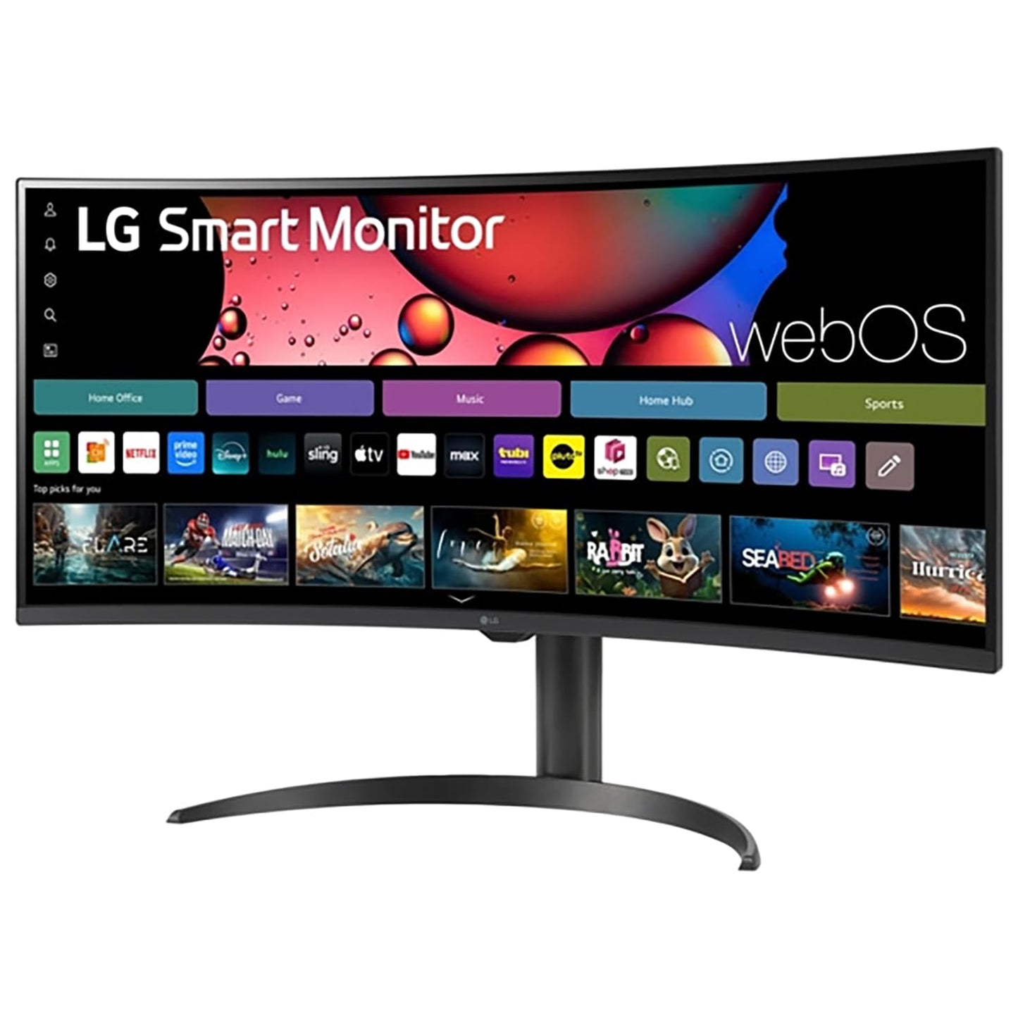 LG 34" Curved UltraWide WQHD(3440x1440) Smart Monitor with HDR10 99% sRGB, 100Hz, Magic Remote, AirPlay 2 & Adjustable Stand, webOS