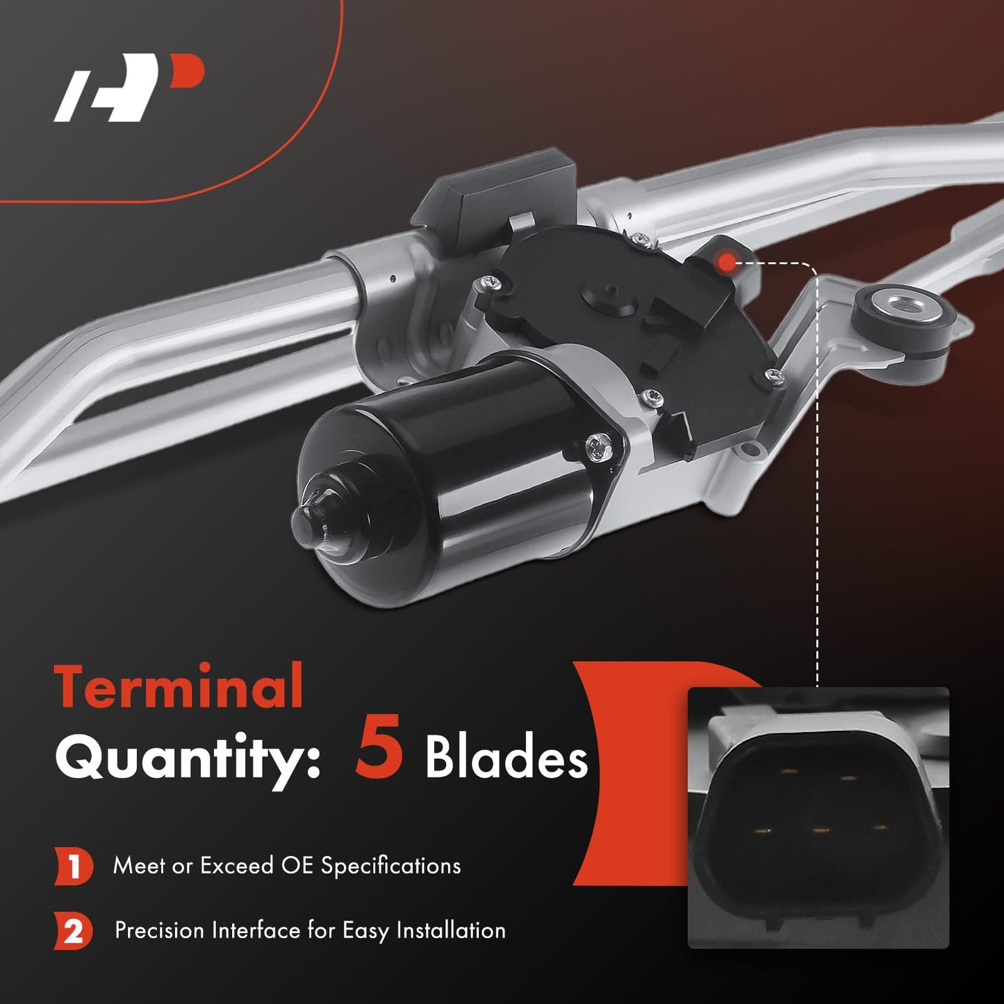 A-Premium Front Windshield Wiper Motor and Linkage Assembly Compatible with Cadillac, Chevrolet and GMC Vehicles - Silverado 1500/2500 HD/3500 HD, Suburban 1500/2500, Sierra 1500, Escalade, Yukon