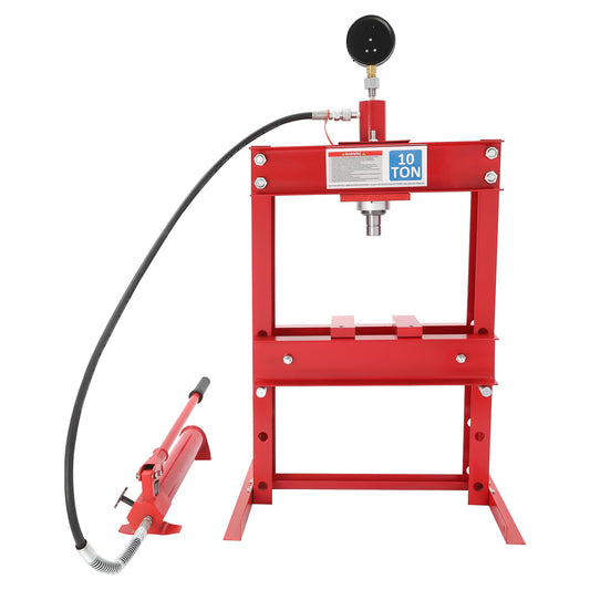10T Hydraulic Benchtop Press, H-Frame Garage Floor Press, Hydraulic Benchtop Press with Pressure Gauge, Heavy Duty Adjustable Hydraulic Garage Press Machine for Mechanical Workshops, Garages