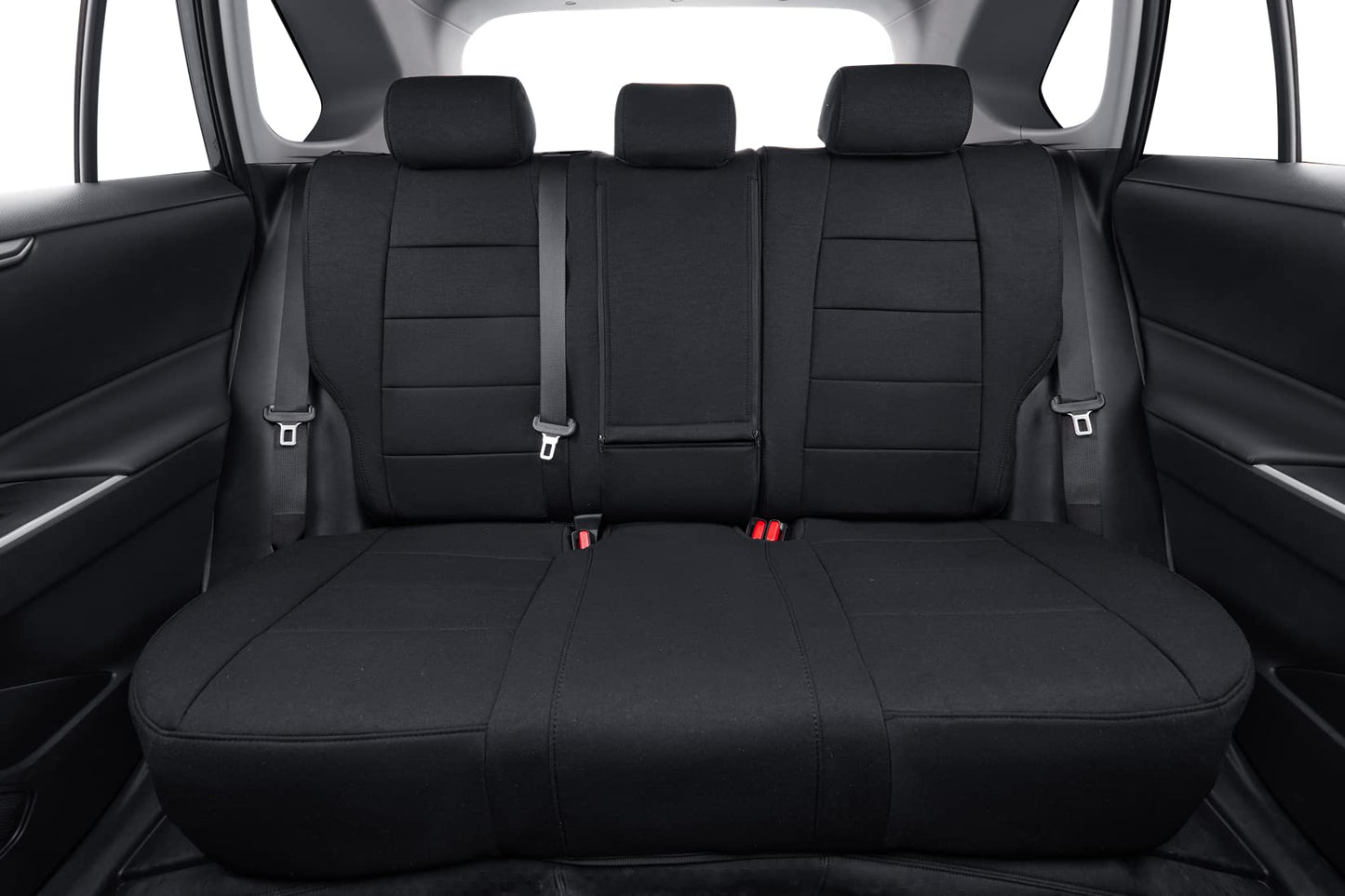 coverdream Cloth Seat Covers Custom Fit for Toyota RAV4 2019-2024 2025 LE,XLE,XLE Premium,Limited,Fully Covered,Airbag Compatible,Breathable Fabric Car Seat Protector(Full Set,Black)