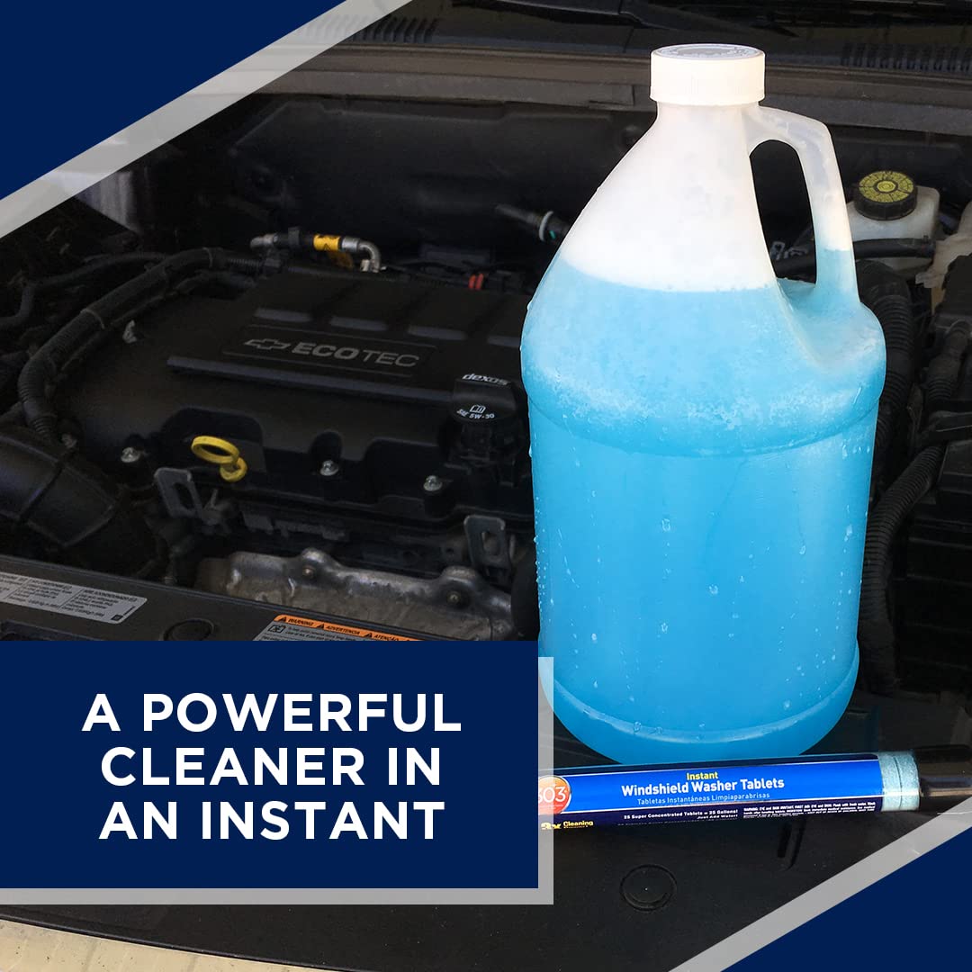 303 (230395) Products Automotive Instant Windshield Washer - 3x Cleaning Power - Super Concentrated Tablets - Just Add Water, 25 Tablet