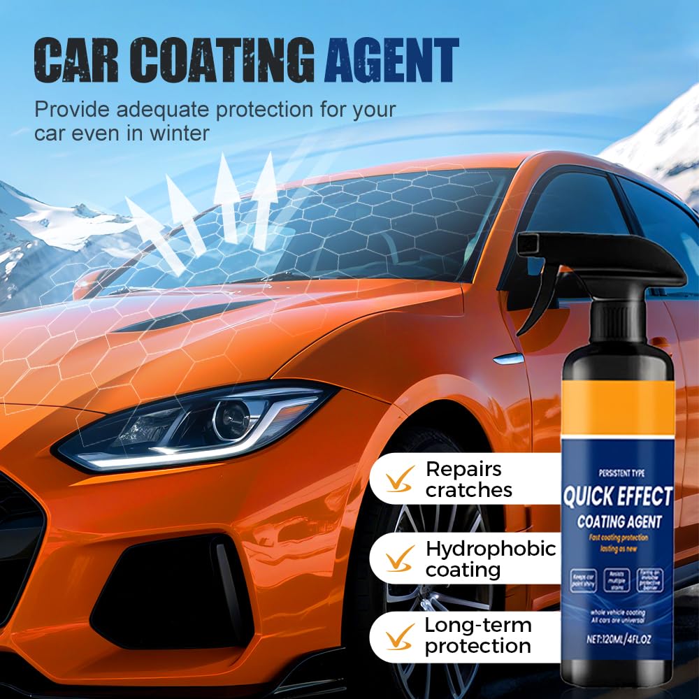 2025 New Advanced Car Quick-acting Coating Agent Spray, Car Coating Sprays, Quick Effect Cars Scratch Wax Polish Spray, Waterless Wash, Oil Film Emulsion Glass Cleaner(3pcs, 12.17FL Oz)