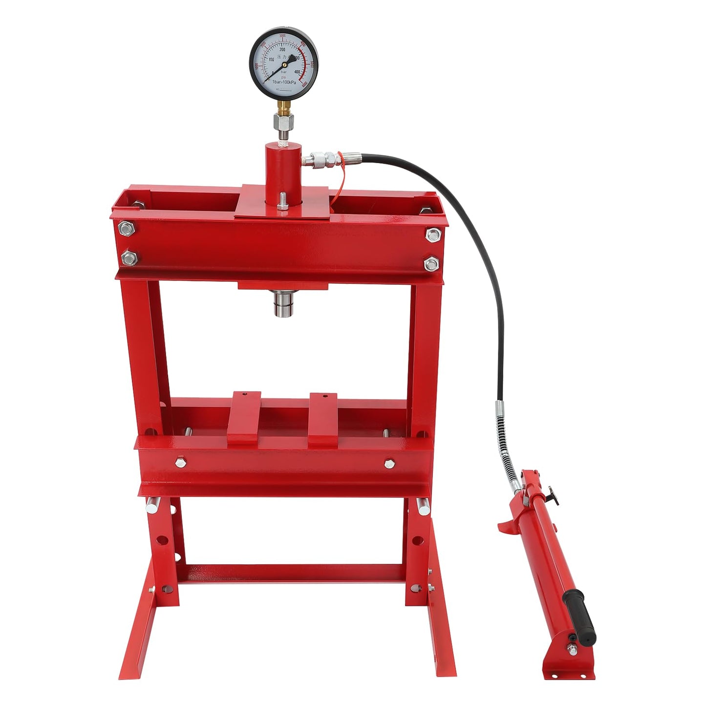 10T Hydraulic Benchtop Press, H-Frame Garage Floor Press, Hydraulic Benchtop Press with Pressure Gauge, Heavy Duty Adjustable Hydraulic Garage Press Machine for Mechanical Workshops, Garages