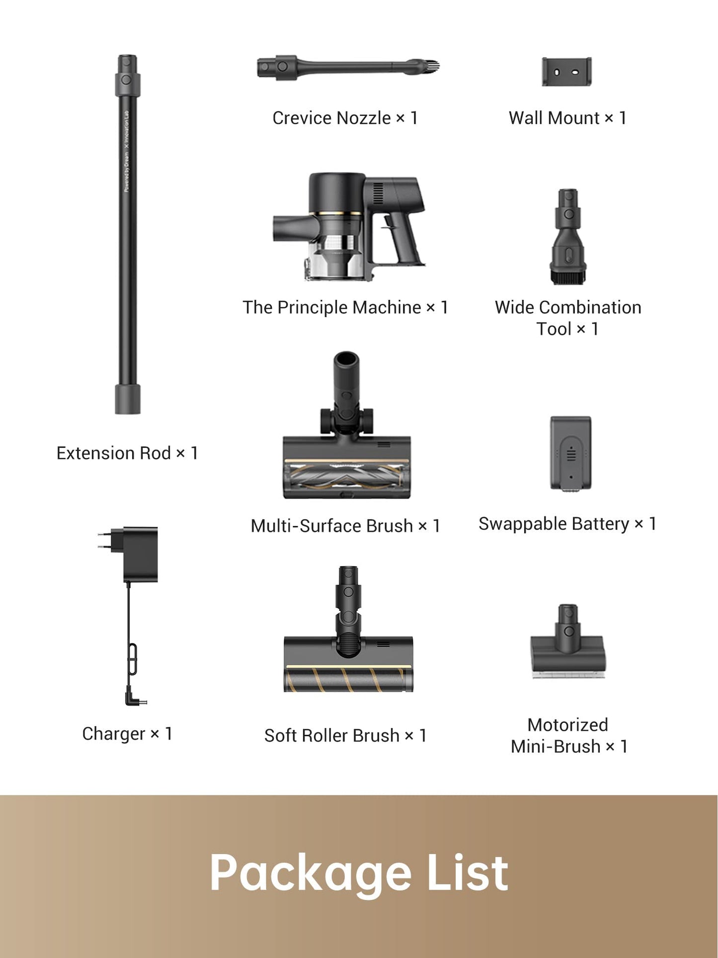 DREAME R10 Pro Cordless Vacuum Cleaner for Home, 6-in-1 Cordless Stick Vacuum Rechargeable, 65Mins Runtime, Powerful Suction, Wireless Vacuum Cleaner for Hardwood Floor, Carpet, Tile, Pet Hair, Black