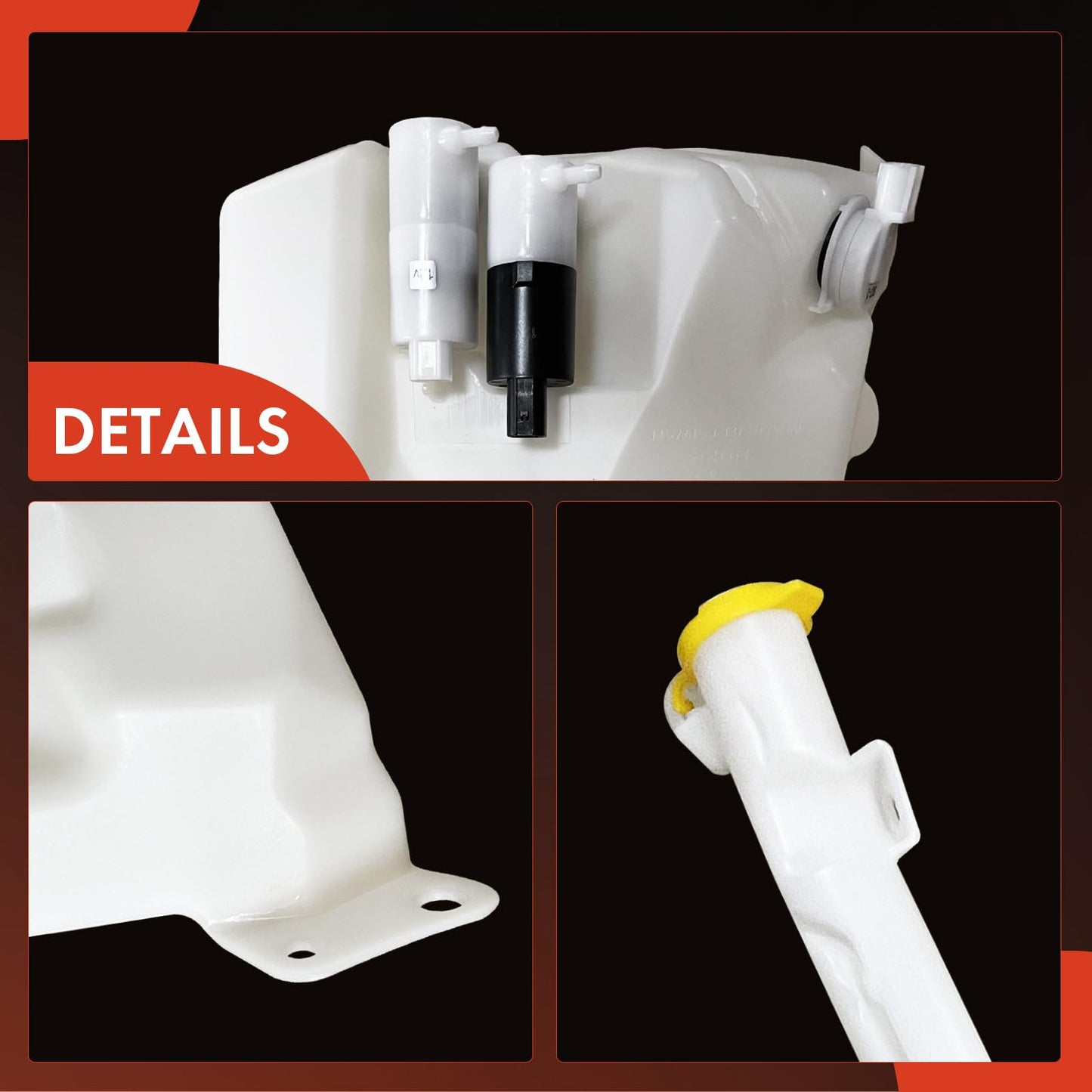 A-Premium Windshield Washer Reservoir Tank Assembly Compatible with Jeep WJ Series Grand Cherokee 2002 2003 2004 - with Cap & Washer Pump & Fluid Level Sensor