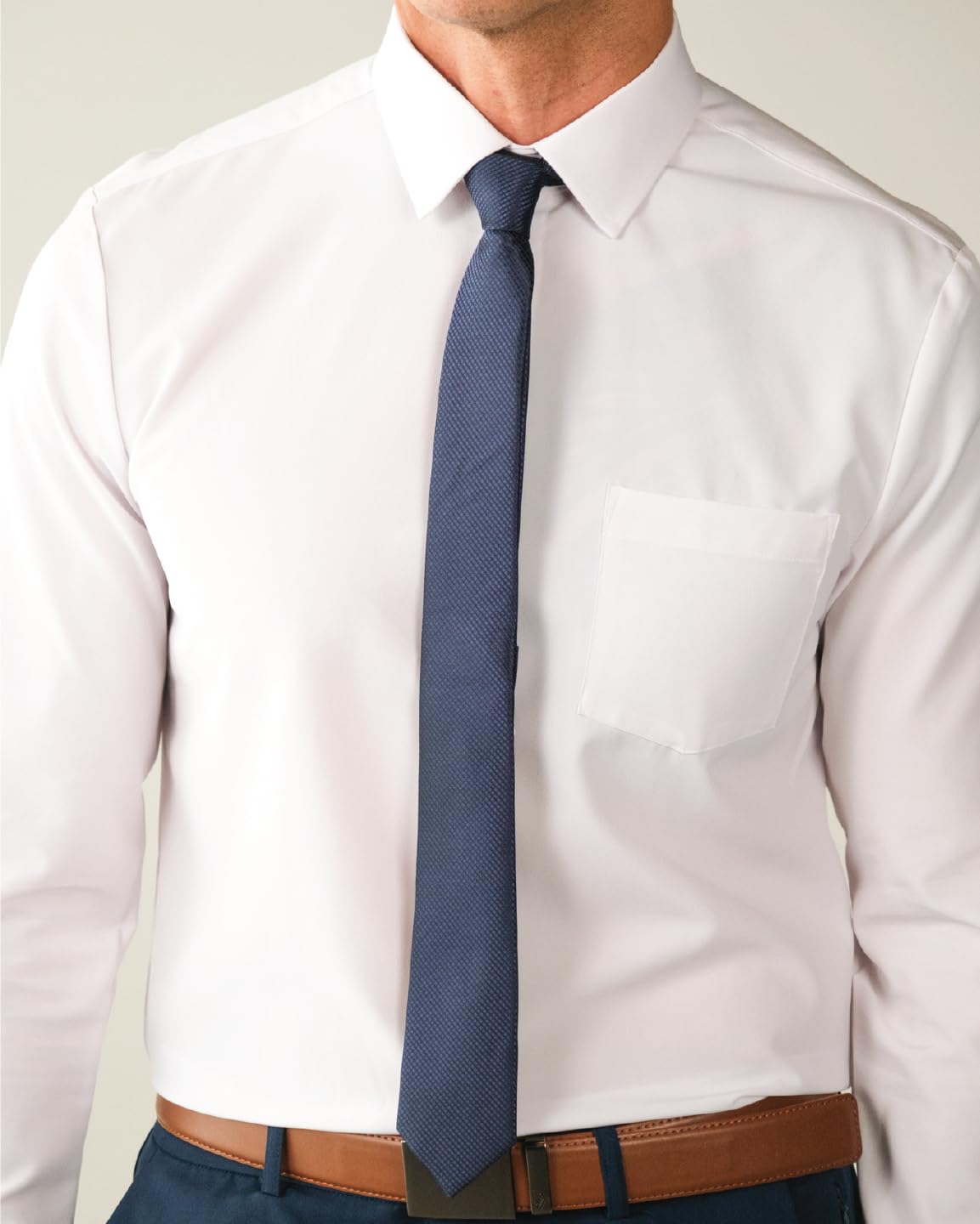 &COLLAR Slim Fit Long Sleeve Performance Men's Dress Shirt White M