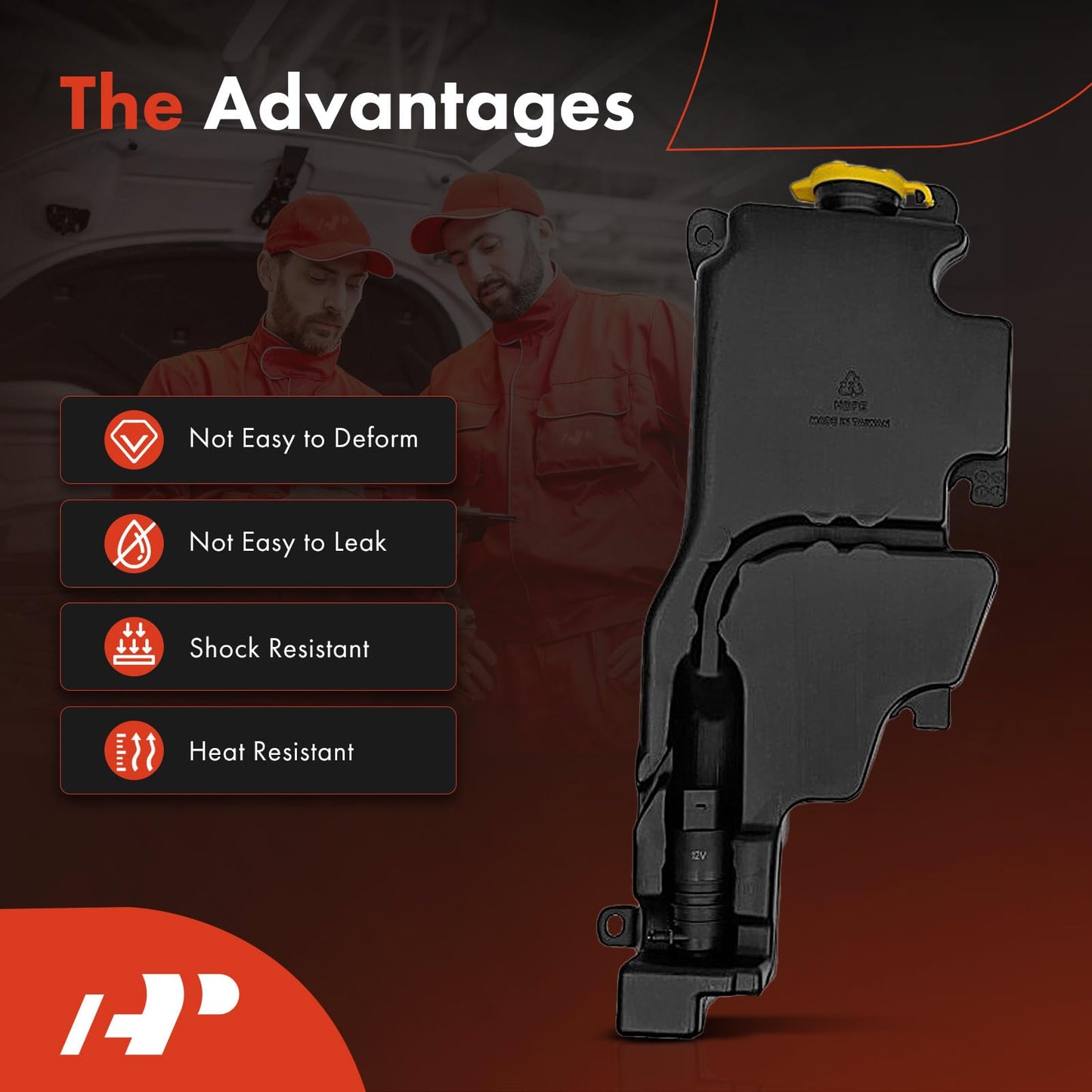 A-Premium Windshield Washer Reservoir Compatible with Select Dodge & Ram Models - 1500 2500 3500 2011-2018, Ram 1500 2500, with Cap/Washer Pump/Hose/Fluid Level Sensor/Bracket