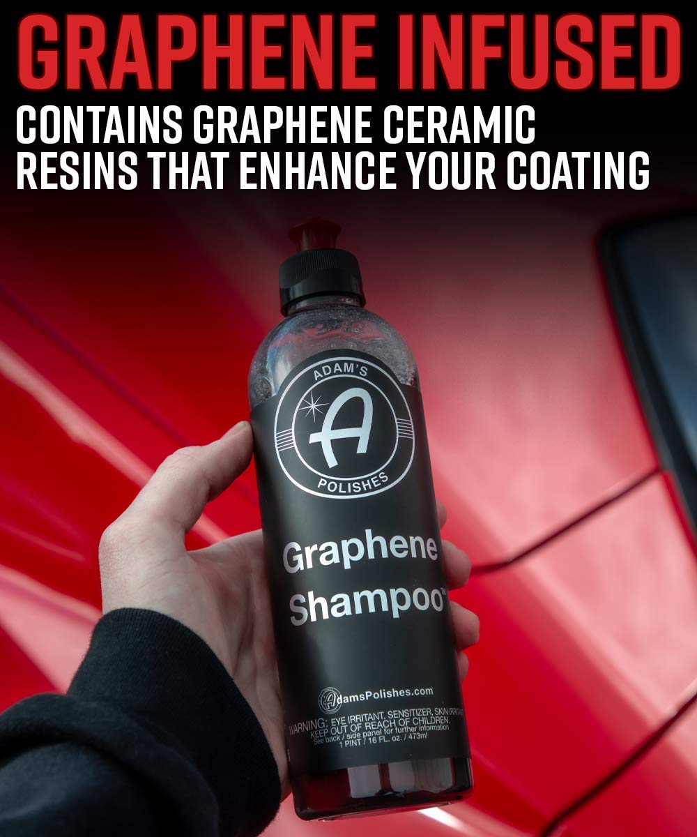 Adam's Polishes Graphene Shampoo Washing Bundle - Ceramic Coating Infused Car Wash Soap - Powerful Cleaner & Protection In One Step - pH Neutral, High Suds For Foam Cannon, Gun, Or Detailing Buck