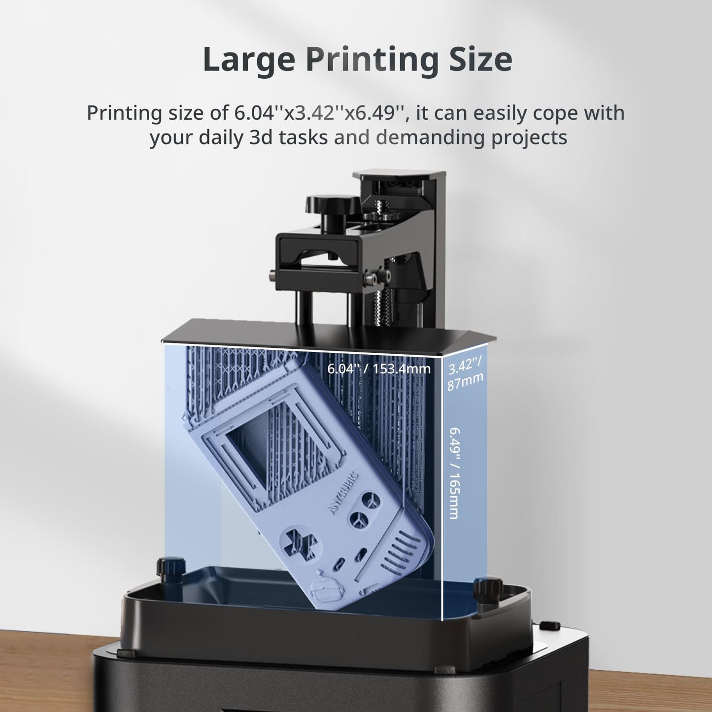 ANYCUBIC Photon Mono 4, Resin 3D Printer with 7'' 10K Mono LCD Screen, Stable LighTurbo Light Source and 70mm/h Fast Printing, Print Volume 6.04'' x 3.42'' x 6.49''