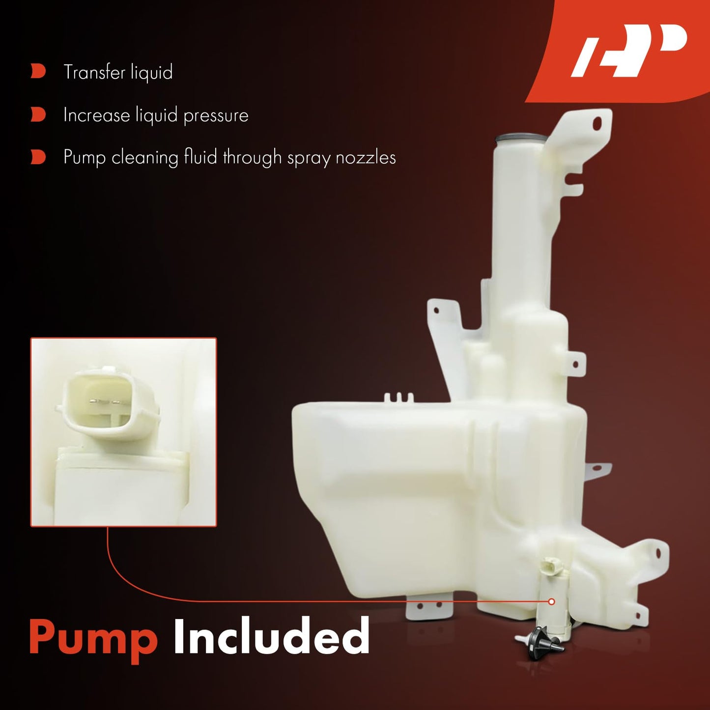 A-Premium Windshield Washer Fluid Reservoir Tank Assembly Compatible with Nissan Murano 2003 2004 2005 2006 2007 - with Pump & Sensor & Filler Neck & Cap