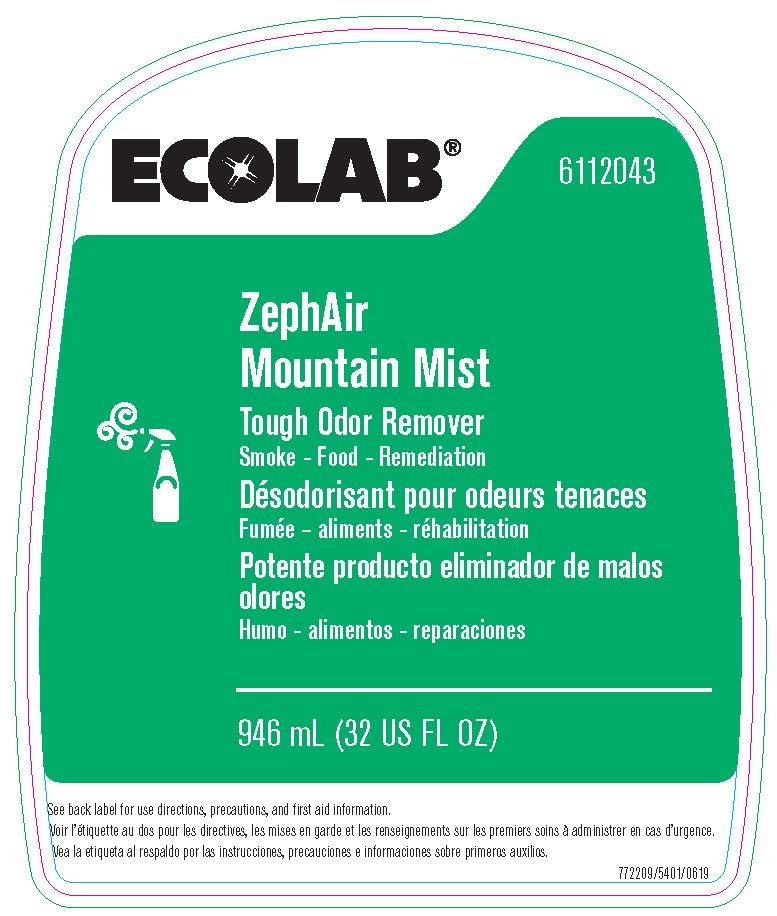 Ecolab 12043 ZephAir Mountain Mist Air Freshener, Commercial-Grade Room Freshener, Case of 6