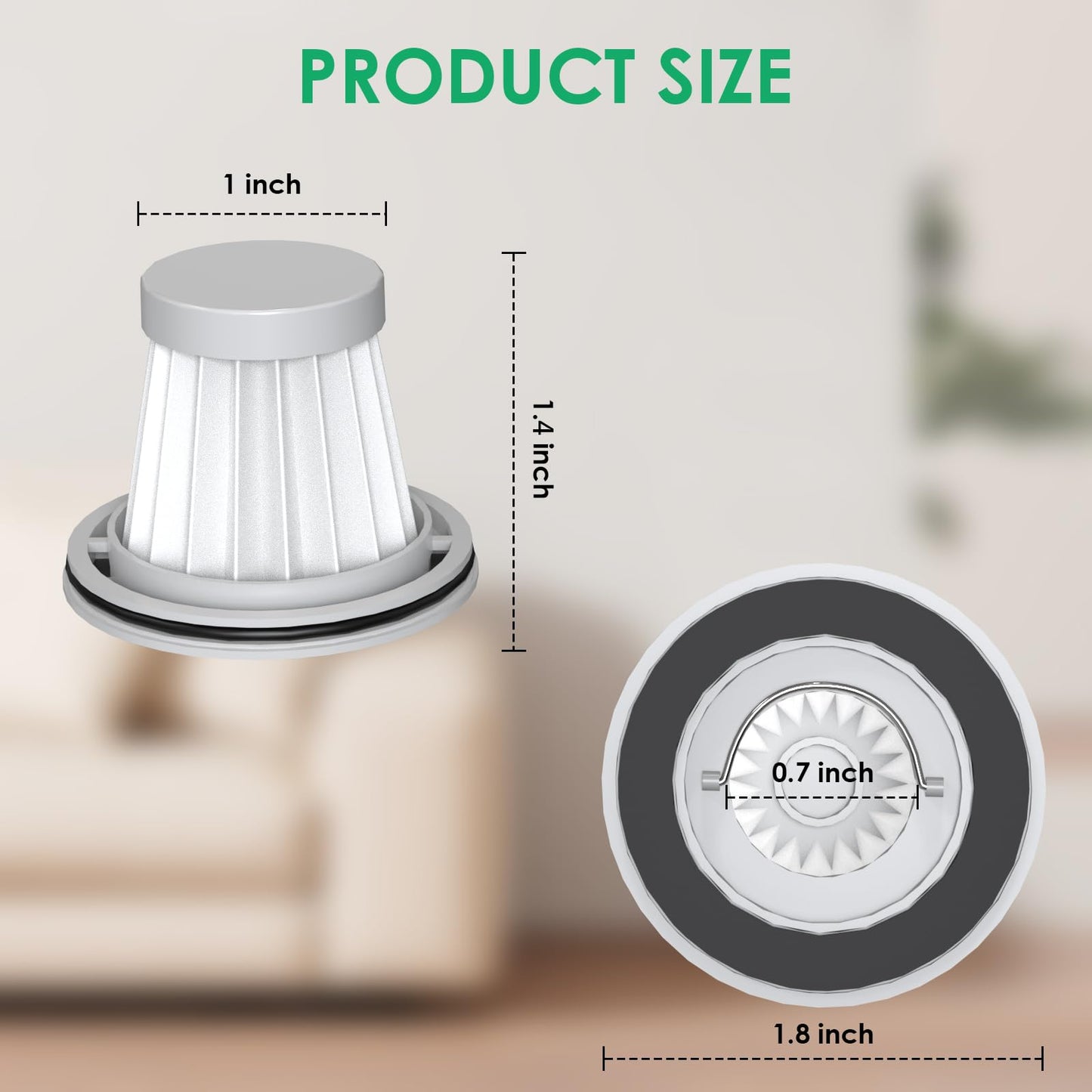 3 Pack HEPA Filters Replacement Compatible with Minthouz Handheld Car Vacuum (MT-L011G/MT- L011W/MT-L011B/Purus A20 Classic)