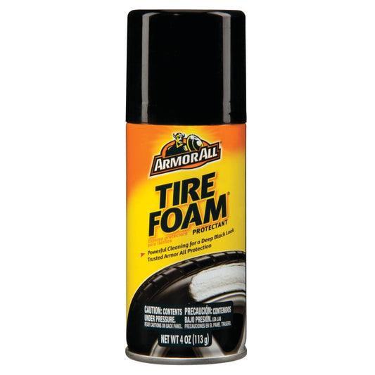 Armor All Car Tire Foam Spray, Tire Cleaner Foam for Restoring Color and Tire Protection, 4 Oz (Packaging May Vary)