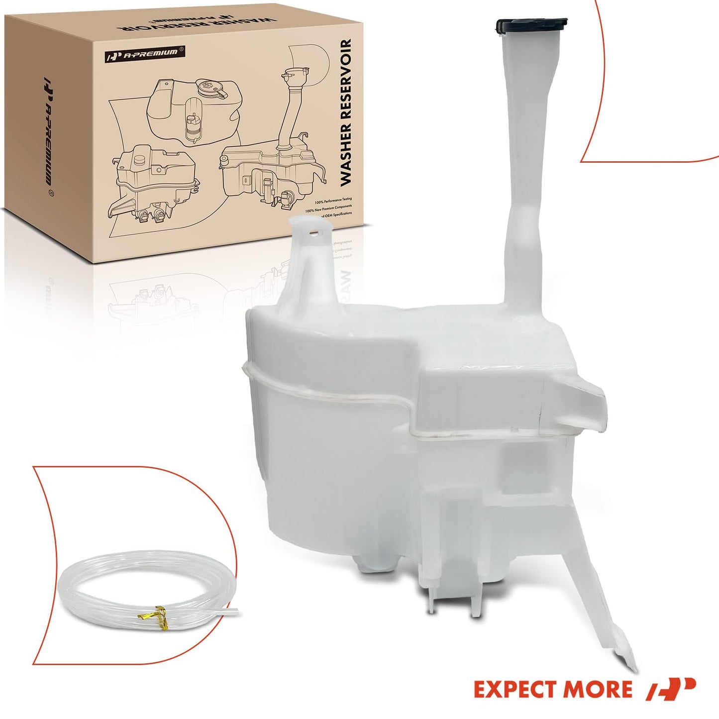 A-Premium Windshield Washer Reservoir Compatible with Select Toyota & Lexus Models - Camry 2012-2017, Avalon 2013-2018, ES350, with (Washer Pump/Cap/Hose/Filler Neck/Bracket/Fluid Level Sensor)