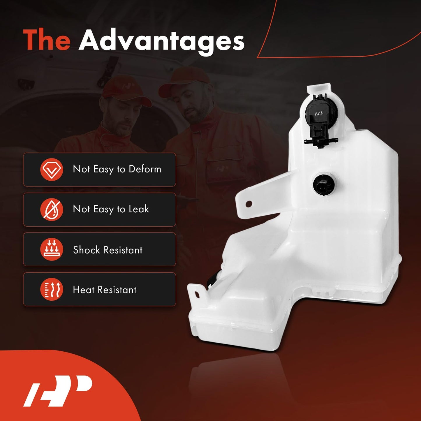 A-Premium Windshield Washer Reservoir Tank Assembly Compatible with Nissan Murano 2019 2020 2021 2022 2023 2024 - with Cap & Washer Pump & Fluid Level Sensor